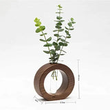 Modern Flower Vase with Wood Stand Plant