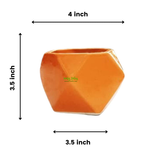 Leafy Tales Polygon Shape Ceramic Pot