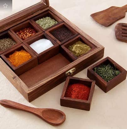 Masala Box for Kitchen and Restaurants  with 9 Detachable Small Boxes