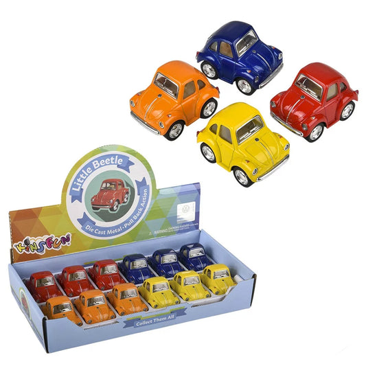 Mini Beetle Diecast Pull Back Car Kids Toys In Bulk- Assorted