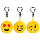 Plush Emoticon Backpack Clip For Kids In Bulk - Assorted