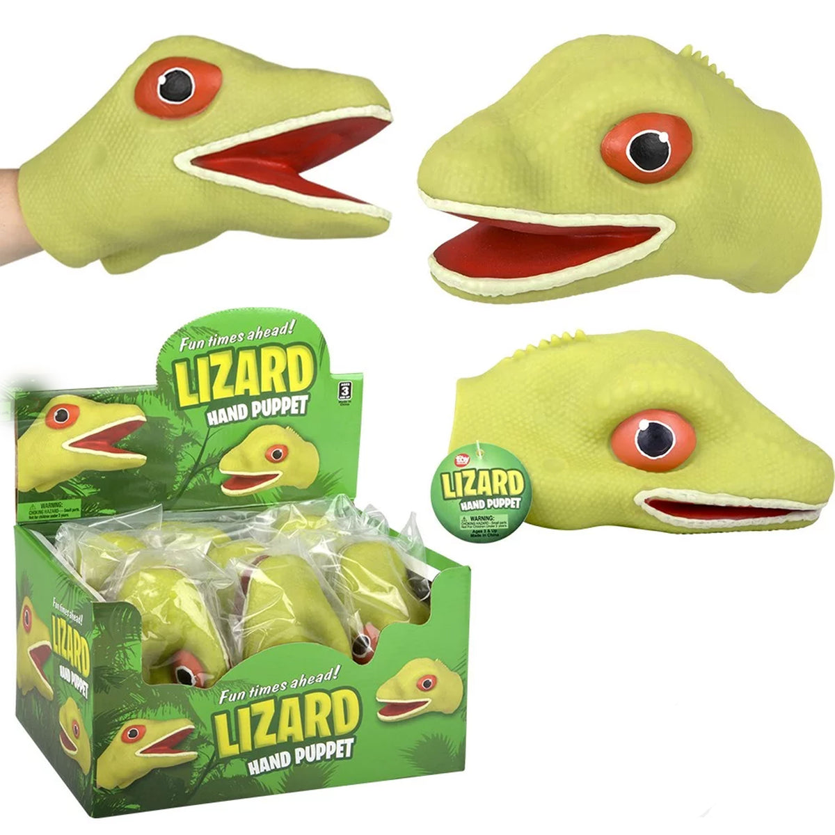 Stretchy Lizard Hand Puppet 6"