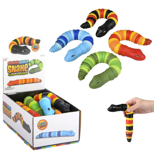 Sensory Wiggle Snake Toys In Bulk- Assorted