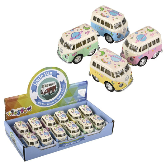 Diecast Pull Back Mini Bus Kids Toys In Bulk- Assorted