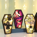 0709BA Halloween Desk Lights Decorative Night Lights Halloween Night Light Coffin Design Halloween Spooky Home Room Decor Night Light