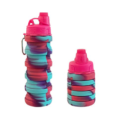 Travel Water Bottles Portable Hiking Reusable Silicone Unbreakable For Girls & Boys - Assorted