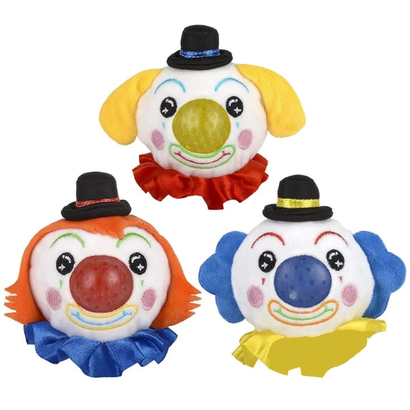 Clown Bead Plush Squeezy Ball Kids Toy In Bulk- Assorted