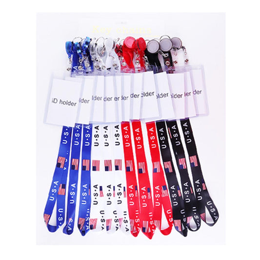 American Flag Keychain ID Holders (Sold by DZ=$23.88)