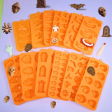 0709BA Halloween Skull Pumpkin Chocolate Candle Silicone Mold Witch Ghost Fondant Mould Decoration Cake Tools