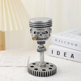 2307BA Realistic Carving Piston Skull Sculpture Man Head Statue Office Home Table Gifts Halloween Office Table Desk Decor Gift