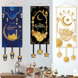 1607BA Eid Mubarak Decoration 2024 Hanging Flag Ramadan For Home Door Islamic Muslim Party Decor Ramadan Kareem Banner Eid Al-Fitr Gift