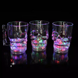 2907BA Big Skull Sensor Discoloration Cup Led Colorful Luminous Cup Bar Ktvj Wine Glass Halloween Light-Emitting Skull Cup