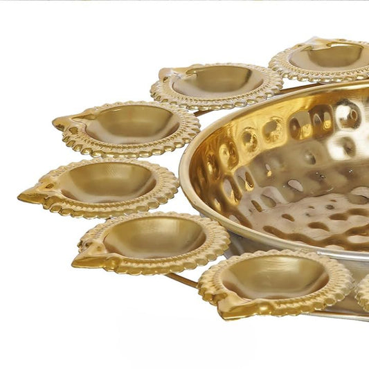 Diya Shape Flower Decorative Urli Bowl for Home