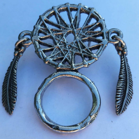 Pewter Dreamcatcher Sunglass Holder Pin - Stylish & Functional Accessory (Sold By Piece)