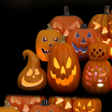 1707BA Light Up Pumpkins High Brightness Battery Powered Plastic Sculpture With LED Light For Halloween Decorations