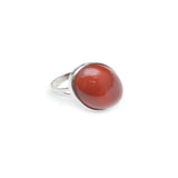 Wholesale Agate Stone Adjustable Metal Silver Rings - Assorted Colors