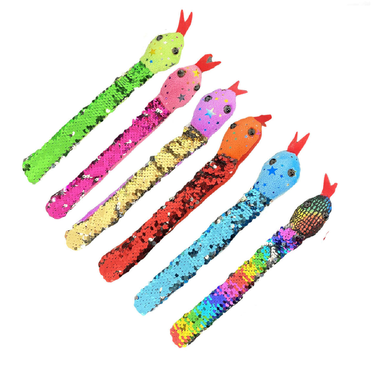 Sequin Snake Slap Bracelets For Kids in Bulk- Assorted