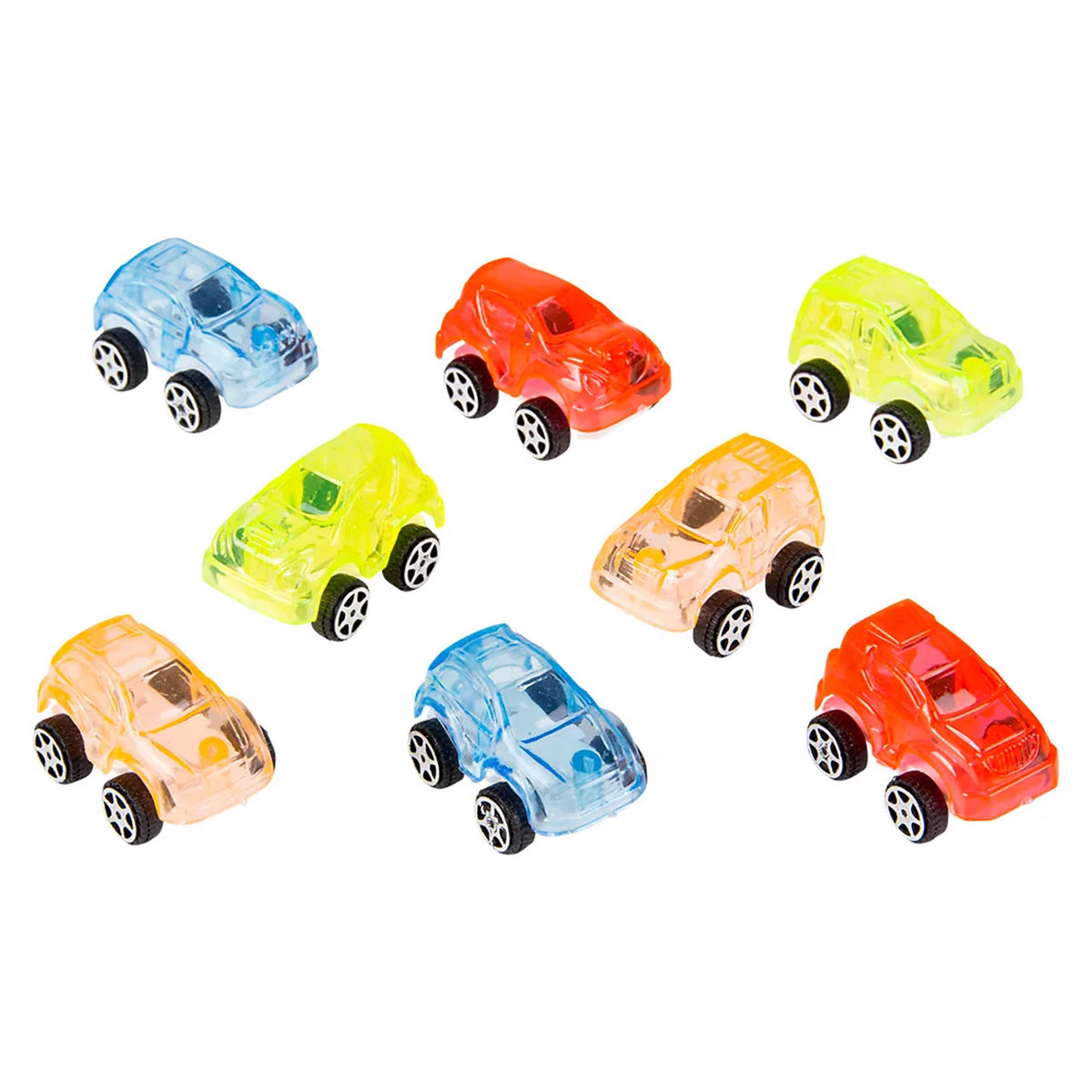 Mini Transparent Action Cars 8 Car/Pack , (Dozen Pack = $19.99)