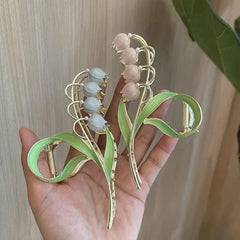 New Fancy Metal Pink Lotus Style Large Jaw Hair Clips Accessories Headwear For Women's