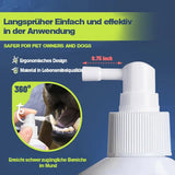 Tooth cleaning spray for dogs and cats.