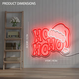 Merry Christmas Neon Sign - 'HO HO HO' Santa Hat Design, USB Powered, Perfect for Holiday Decor & Gifts