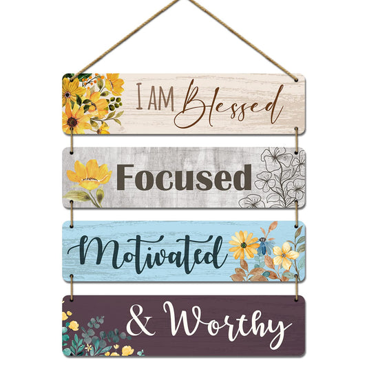 Positive Quotes Wooden Wall Art Hanging for Home Decor