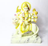 Goddess Maa Durga Sitting on Lion Marble Idol