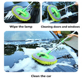 Three section telescopic car washing mop