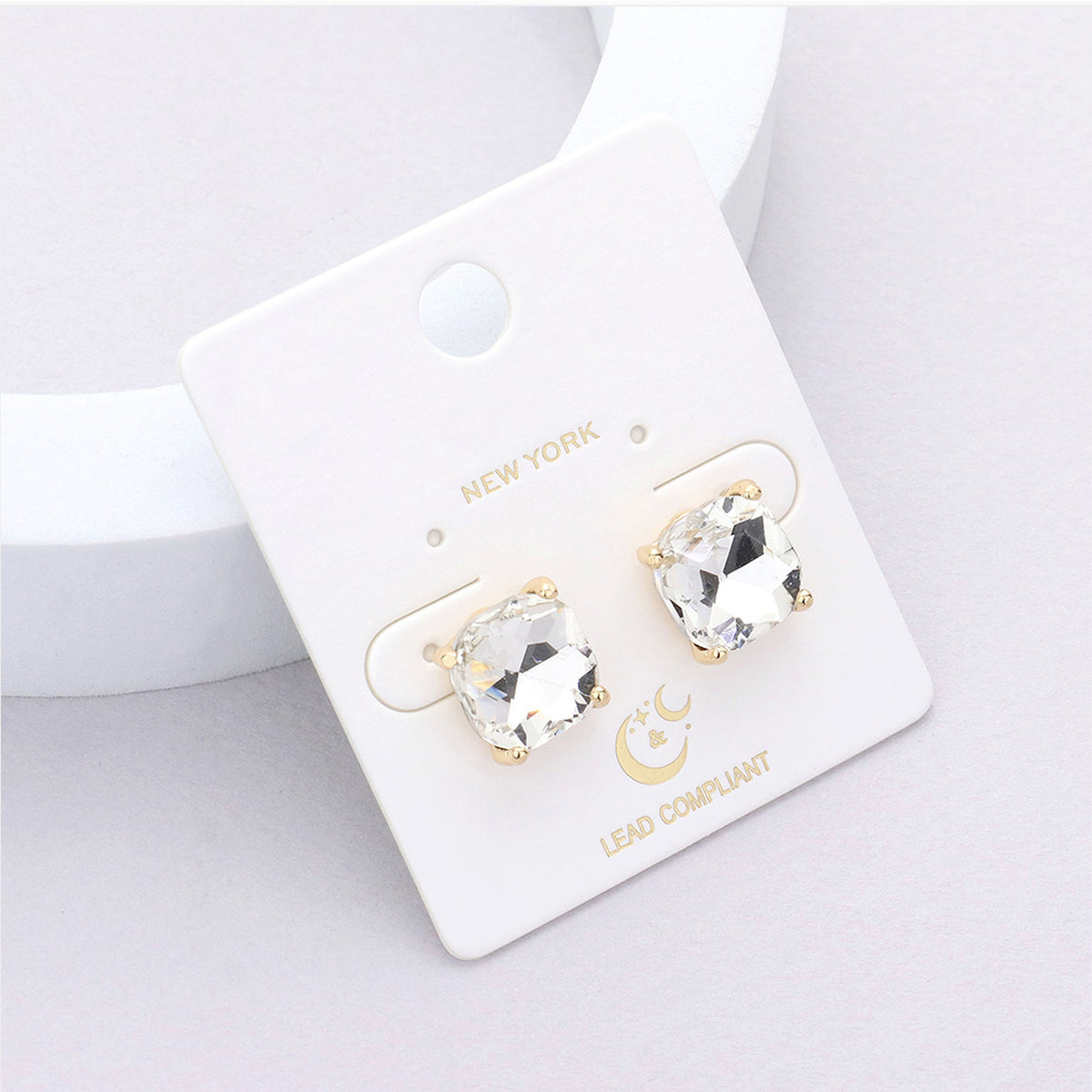 Diamond Stud Earrings- {Sold By 4 Pcs= $19.99}