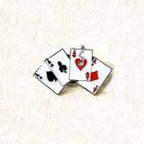 Wholesale Smoking All Four Suits Ace Cards Jacket Pin - Playing Card Inspired Accessory