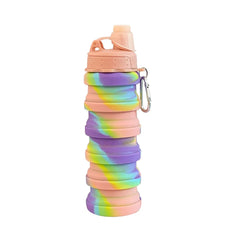 Travel Water Bottles Portable Hiking Reusable Silicone Unbreakable For Girls & Boys - Assorted