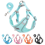 2307GP Dog Harness Leash Set for Small Medium Dog Cat Chest Strap Reflective Dog Clothes Vest Set Chihuahua Outdoor Walking Pet Supplie