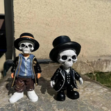 2307BA Resin Skeleton Figurines Ornament Skull Statue Resin Halloween Home Office Desk Decoration Creative Trends Home Accessories