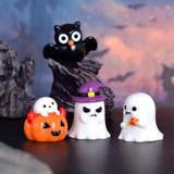 2808BA Figurine Miniature Lovely Cartoon Pumpkin Ghost Micro Landscape Ornaments For Halloween Decorations Home Office Desk Room Decor