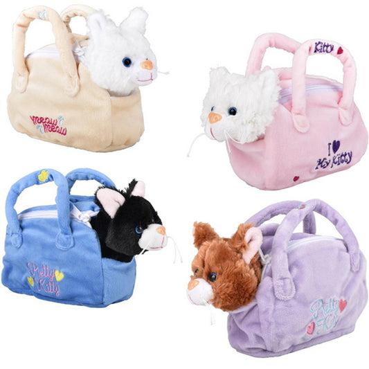 Cuddly Kitties in Purse Plush Soft kids toys In Bulk- Assorted