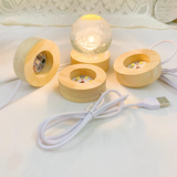 2808BA Solid Wood Luminous Led Plug-in USB Bedside Crystal Ball