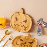 1707BA Halloween Pumpkin Tray Wooden Food Fruit Snack Storage Plate Home Decoration  Halloween Party Supples Kitchen Accessories