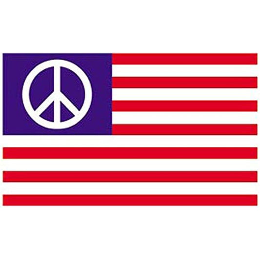 American Peace Sign 3' x 5' Flag - Symbol of Unity and Harmony (Sold By Piece)