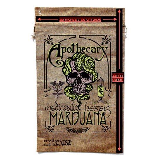 New Apothecary Medical Marijuana Burlap Bag - Vintage Cannabis Storage (Sold By Piece)