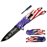 Wholesale American Flag Stainless Folding Pocket Knife - Patriotic EDC Tool (Sold By Piece)