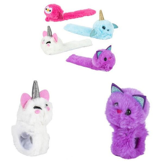 Plush Animal Slap Bracelets For Kids In Bulk- Assorted