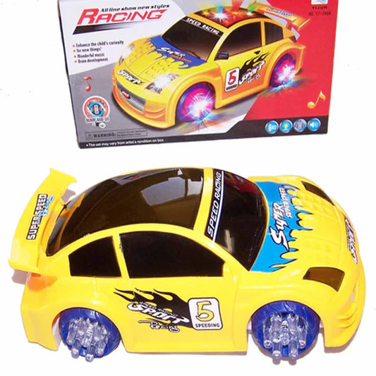 Wholesale Battery Operated Bump and Go Race Car Light Up, Flashing Lights, Plays Music Cool Gift for Car Lovers( sold by the piece or dozen )