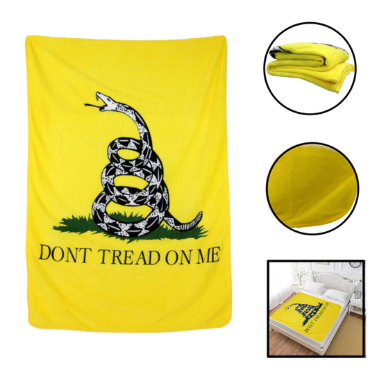 Wholesale Yellow Gadsden Don't Tread On Me Large 50x60 inch Plush Throw Blanket - Patriotic Comfort and Style - Buy Piece