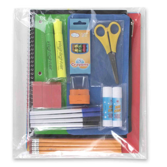 Bulk Side Pocket Backpack with School Supply Kit