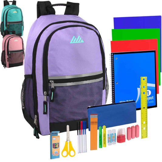 Reflective Backpack School Supply Kit for Girls