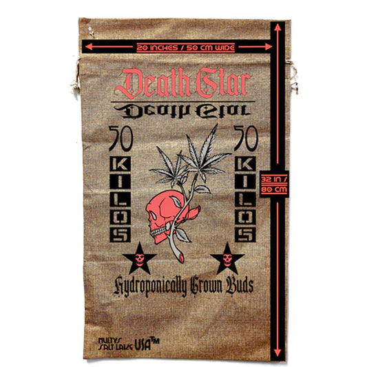 New Death Star Marijuana Burlap Bag Cannabis Style (Sold By Piece)