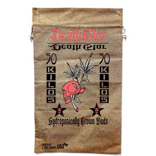 New Death Star Marijuana Burlap Bag Cannabis Style (Sold By Piece)