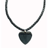 Wholesale Heart Shape Carved Pendant  Black Hematite Stone Necklace (Sold By Piece)