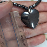 Wholesale Heart Shape Carved Pendant  Black Hematite Stone Necklace (Sold By Piece)