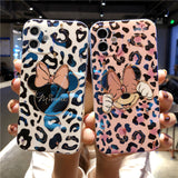 Cute Leopard-Print Mickey and Minnie Mobile Case